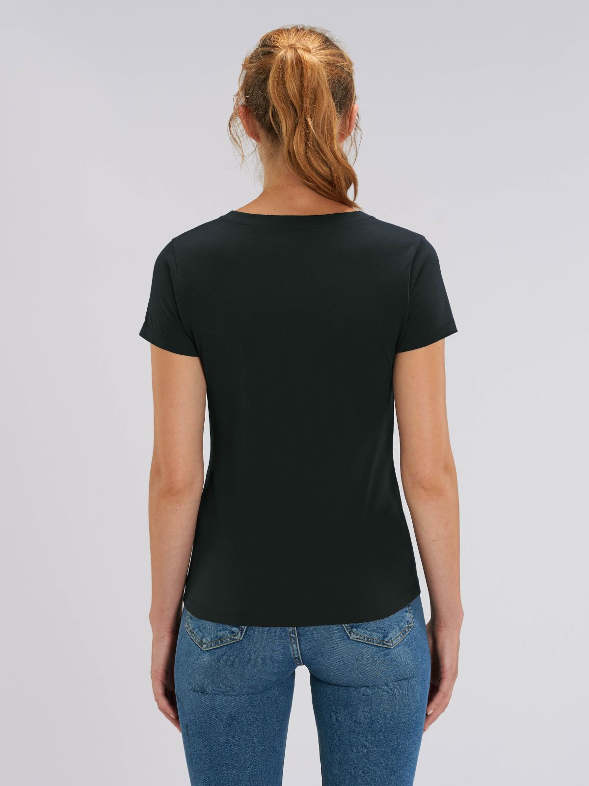 Damen T-Shirt V-Neck Black